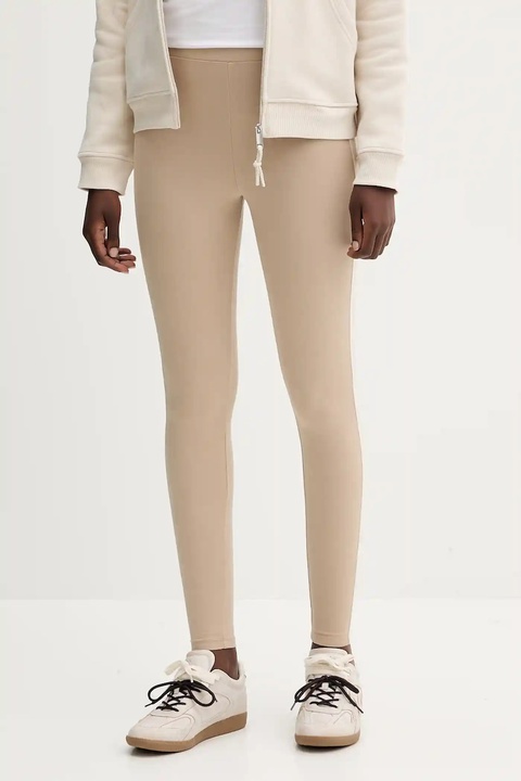 Weekend Max Mara legginsy BASILIO damskie kolor beżowy z nadrukiem 2525786061600 - zdjęcie produktu nr 1