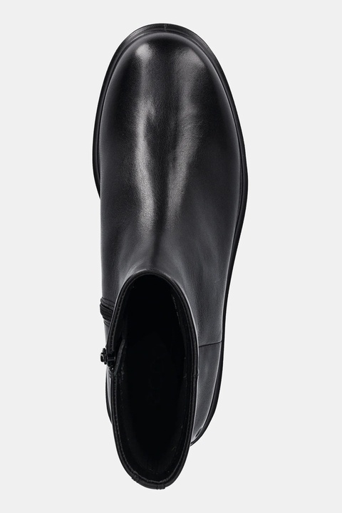 Ecco botki skórzane Metro Amsterdam Clean damskie kolor czarny na płaskim obcasie 222063-01001 - zdjęcie produktu nr 2