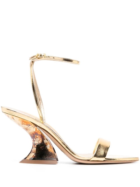 Casadei Elodie 75mm metallic-finish sandals - Gold - zdjęcie produktu nr 1