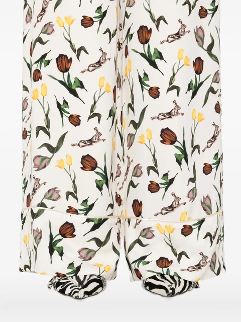 Marni tulips-hares-print trousers - White - zdjęcie produktu nr 2