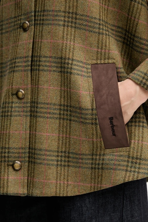 Barbour poncho wełniane LILY kolor zielony LWO0253 - zdjęcie produktu nr 1