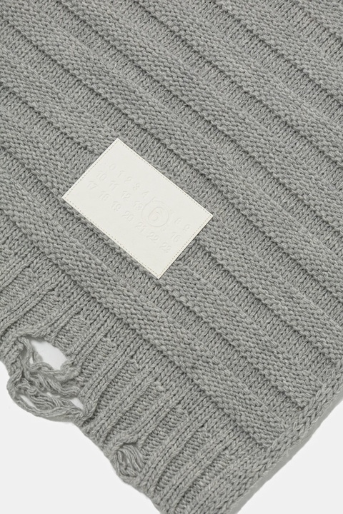 MM6 Maison Margiela szalik wełniany damski kolor szary gładki S52TE0054.M13040.857M - zdjęcie produktu nr 2