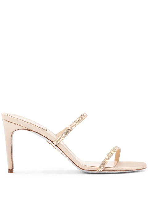 René Caovilla 100mm satin strass sandals - Neutrals - zdjęcie produktu nr 1
