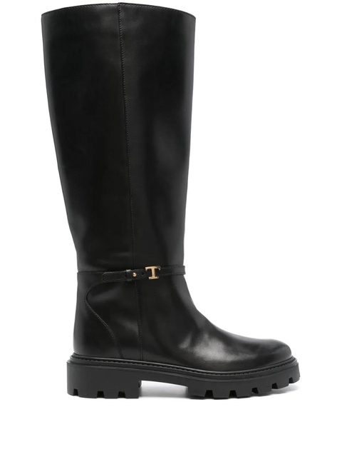 Tod's leather knee-high boots - Black - zdjęcie produktu nr 1