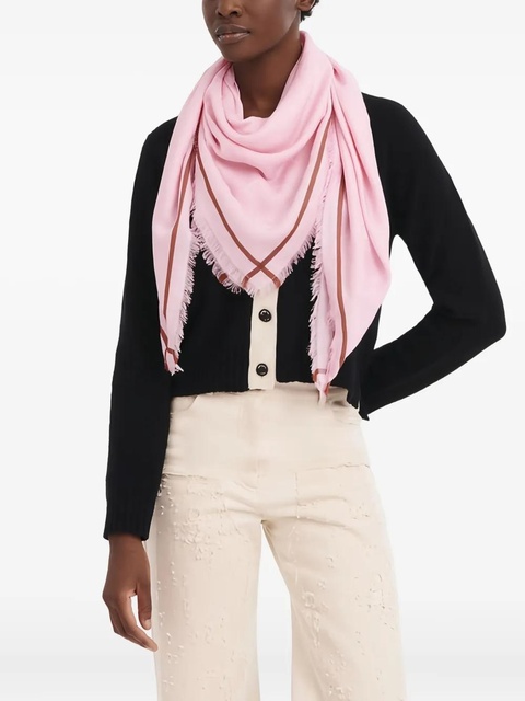 Longchamp La Médaille fringed scarf - Pink - zdjęcie produktu nr 2