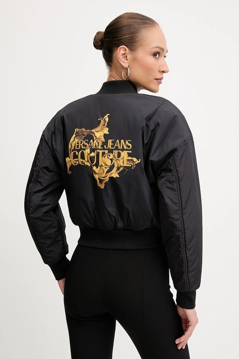 Versace Jeans Couture kurtka bomber dwustronna kolor czarny zimowa 79HASDP9 CQSP0 - zdjęcie produktu nr 1