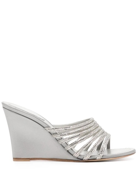 René Caovilla 90mm full-trim wedge sandals - Grey - zdjęcie produktu nr 1