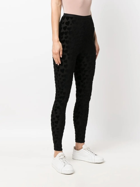 AMI Paris heart-embroidered high-waisted leggings - Black - zdjęcie produktu nr 2