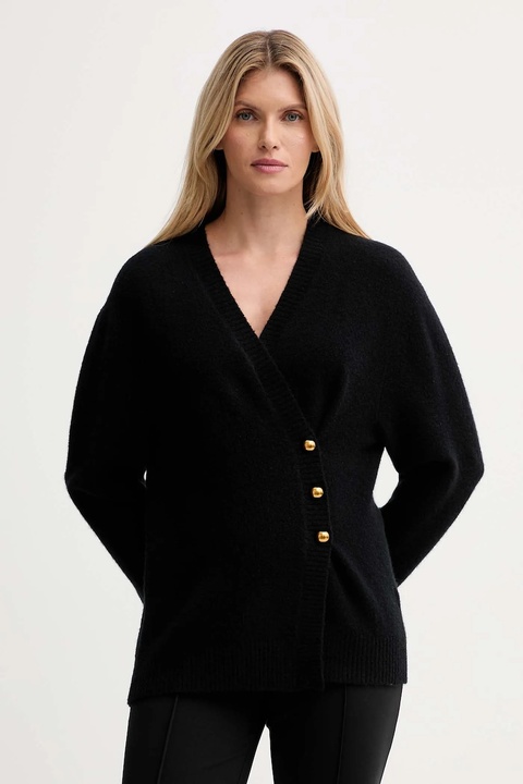 ISABELLE BLANCHE kardigan z dodatkiem wełny damski kolor czarny IS25FW-M152-F007 - zdjęcie produktu nr 1