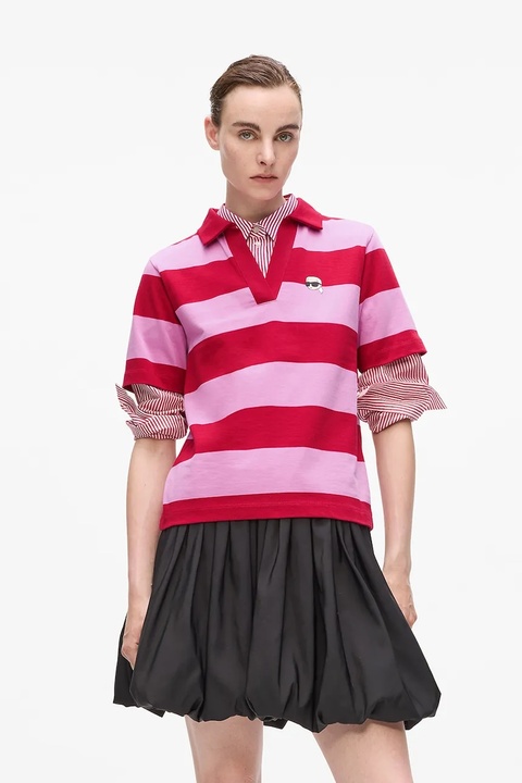 Karl Lagerfeld polo bawełniane damski kolor różowy A4W17099 - zdjęcie produktu nr 1