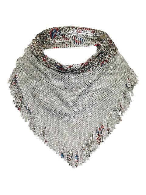 Rabanne paisley-print chainmail necklace - Silver - zdjęcie produktu nr 1