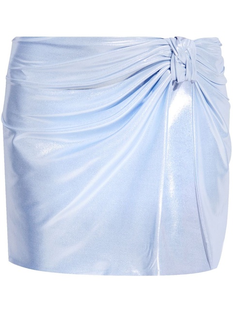 MISBHV metallic-finish mini skirt - Blue - zdjęcie produktu nr 2