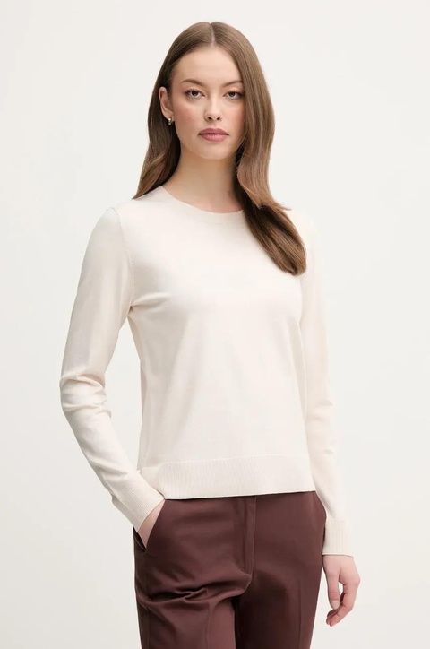 Sisley sweter damski kolor beżowy lekki 17Q3M100F - zdjęcie produktu nr 1