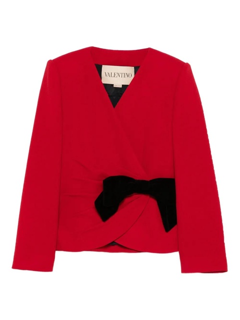 Valentino Garavani bow-detail wrap jacket - Red - zdjęcie produktu nr 1