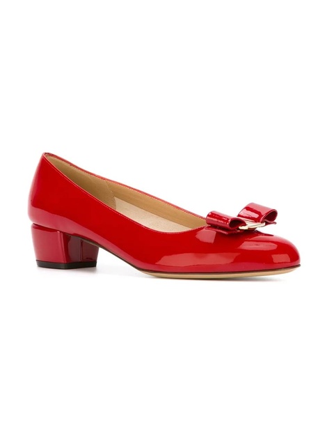 Ferragamo Vara bow-detail leather pumps - Red - zdjęcie produktu nr 2