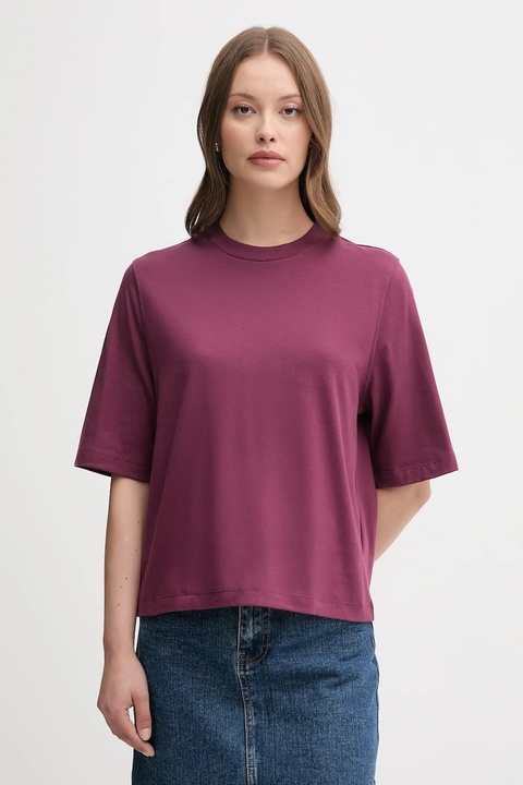 United Colors of Benetton t-shirt bawełniany damski kolor fioletowy 3BL0E17G5 - zdjęcie produktu nr 1