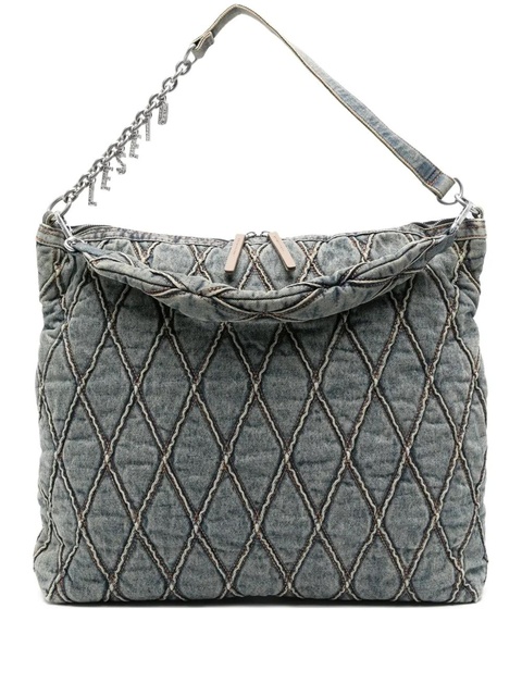 Diesel quilted chain-embellished shoulder bag - Blue - zdjęcie produktu nr 1