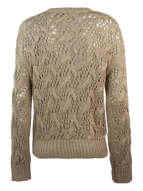 Max Mara geometric-pattern knit sweater - Gold - zdjęcie produktu nr 1