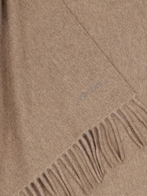 Max Mara logo-embroidered fringed scarf - Neutrals - zdjęcie produktu nr 2