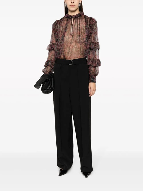 ETRO ruffled paisley-print silk blouse - Blue - zdjęcie produktu nr 2