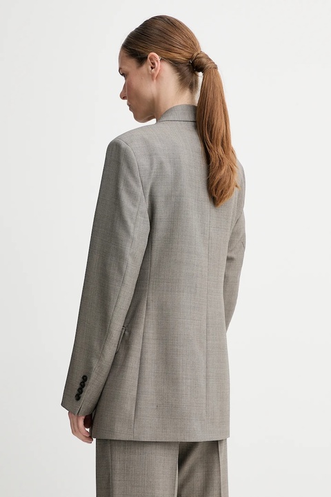 Filippa K marynarka z domieszką wełny kolor brązowy jednorzędowa gładka 31420.FK - zdjęcie produktu nr 2