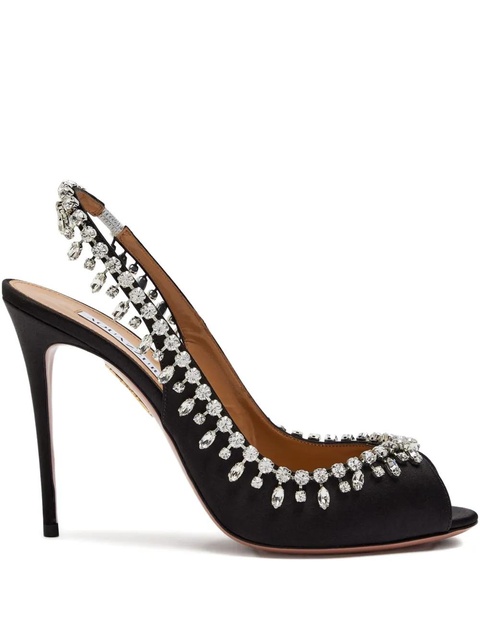 Aquazzura 105mm Temptation crystal-embellished sandal - Black - zdjęcie produktu nr 1