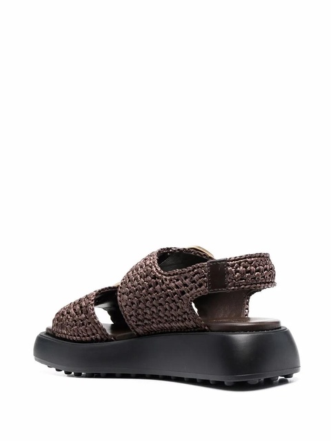 Tod's chunky woven raffia sandals - Brown - zdjęcie produktu nr 2