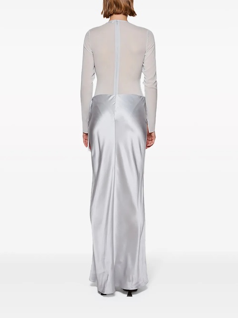 Christopher Esber semi-sheer draped maxi dress - Silver - zdjęcie produktu nr 2