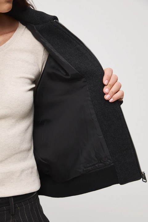 Medicine kurtka bomber damski kolor szary - zdjęcie produktu nr 2