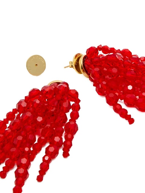 Simone Rocha beaded-embellishment chandelier earrings - Red - zdjęcie produktu nr 1
