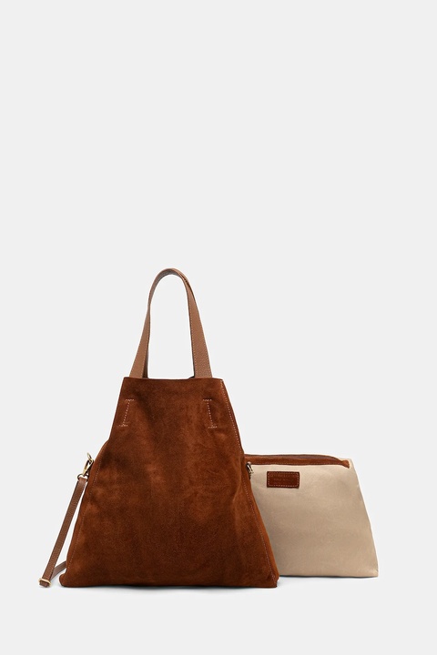 Answear Lab torebka zamszowa kolor brązowy - zdjęcie produktu nr 1