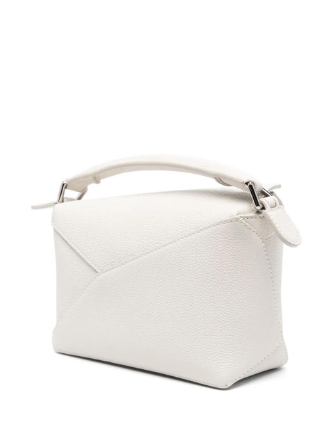 LOEWE Mini Puzzle leather bag - White - zdjęcie produktu nr 2