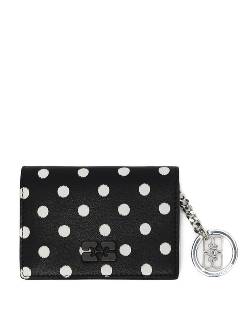 GANNI polka-dot logo-charm wallet - Black - zdjęcie produktu nr 2