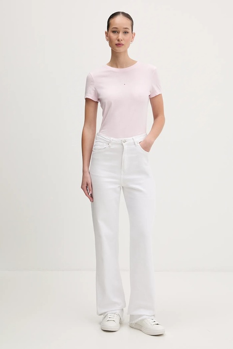 Tommy Jeans t-shirt bawełniany damski kolor różowy DW0DW21841 - zdjęcie produktu nr 2