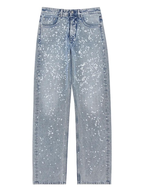 MM6 Maison Margiela paint-splatter five-pocket jeans - Blue - zdjęcie produktu nr 1