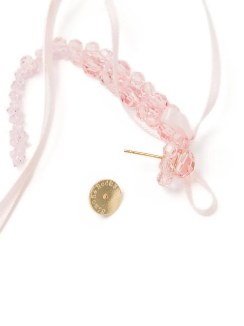 Simone Rocha Slim Bow Ribbon drop earrings - Pink - zdjęcie produktu nr 2