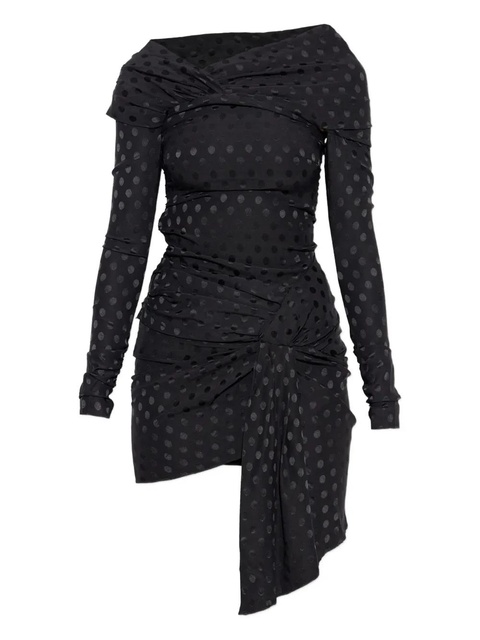 ISABEL MARANT Elara draped polka-dot mini dress - Black - zdjęcie produktu nr 1