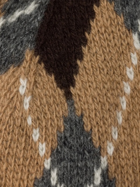 Prada argyle knit beanie - Brown - zdjęcie produktu nr 2