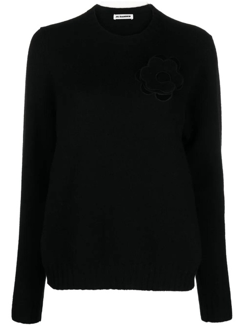Jil Sander cut-out detail wool jumper - Black - zdjęcie produktu nr 1