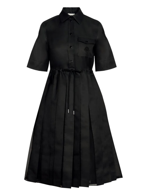 Moncler drawstring pleated midi dress - Black - zdjęcie produktu nr 1