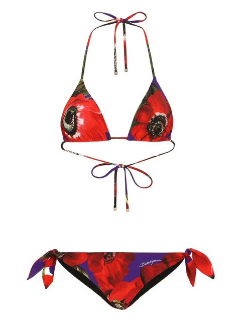 Dolce & Gabbana Anemone balconette bikini set - Red - zdjęcie produktu nr 1