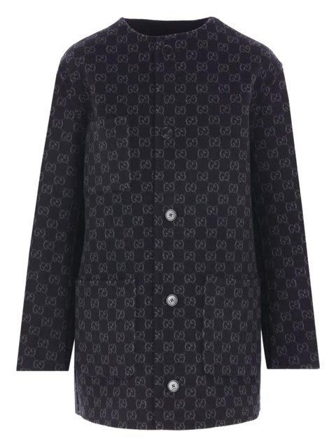 Gucci gg motif patch-pocket coat - Black - zdjęcie produktu nr 2