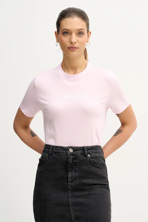 Calvin Klein Jeans t-shirt bawełniany damski kolor różowy LV047E821G - zdjęcie produktu nr 1