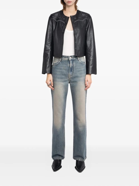 Zadig&Voltaire embroidered-details leather jacket - Black - zdjęcie produktu nr 2