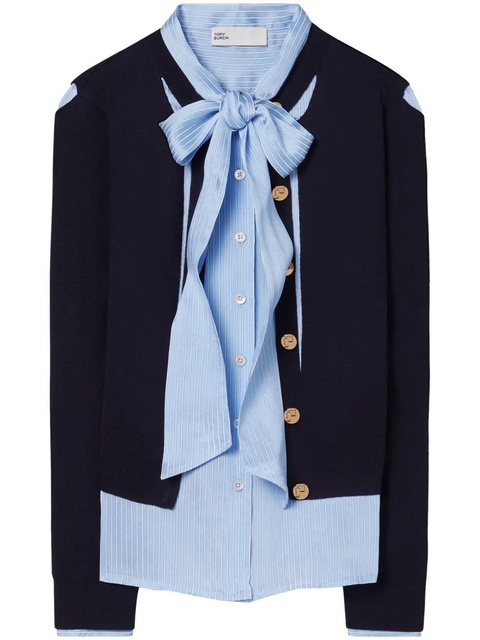 Tory Burch cut-out wool cardigan - Blue - zdjęcie produktu nr 1
