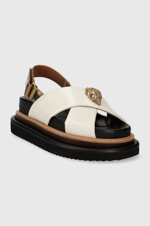 Kurt Geiger London sandały skórzane Orson Cross Strap Sandal damskie kolor biały na platformie 9992241109 - zdjęcie produktu nr 2