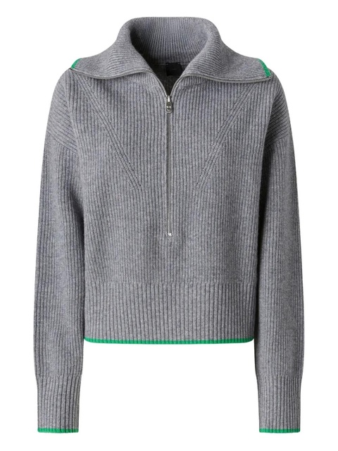 PINKO ribbed zip-up sweater - Grey - zdjęcie produktu nr 1