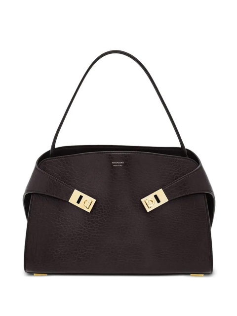 Ferragamo medium Hug Gancini-buckles shoulder bag - Brown - zdjęcie produktu nr 1