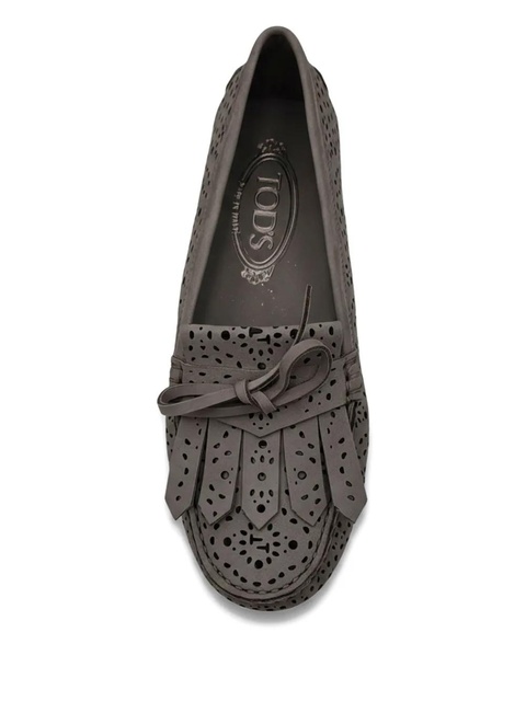 Tod's laser cut tassels loafers - Grey - zdjęcie produktu nr 2
