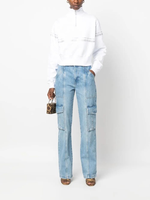 GCDS rhinestone-embellished cropped sweatshirt - White - zdjęcie produktu nr 2